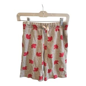 The Children's Place Gray Shorts with Red Maple Leaf Print